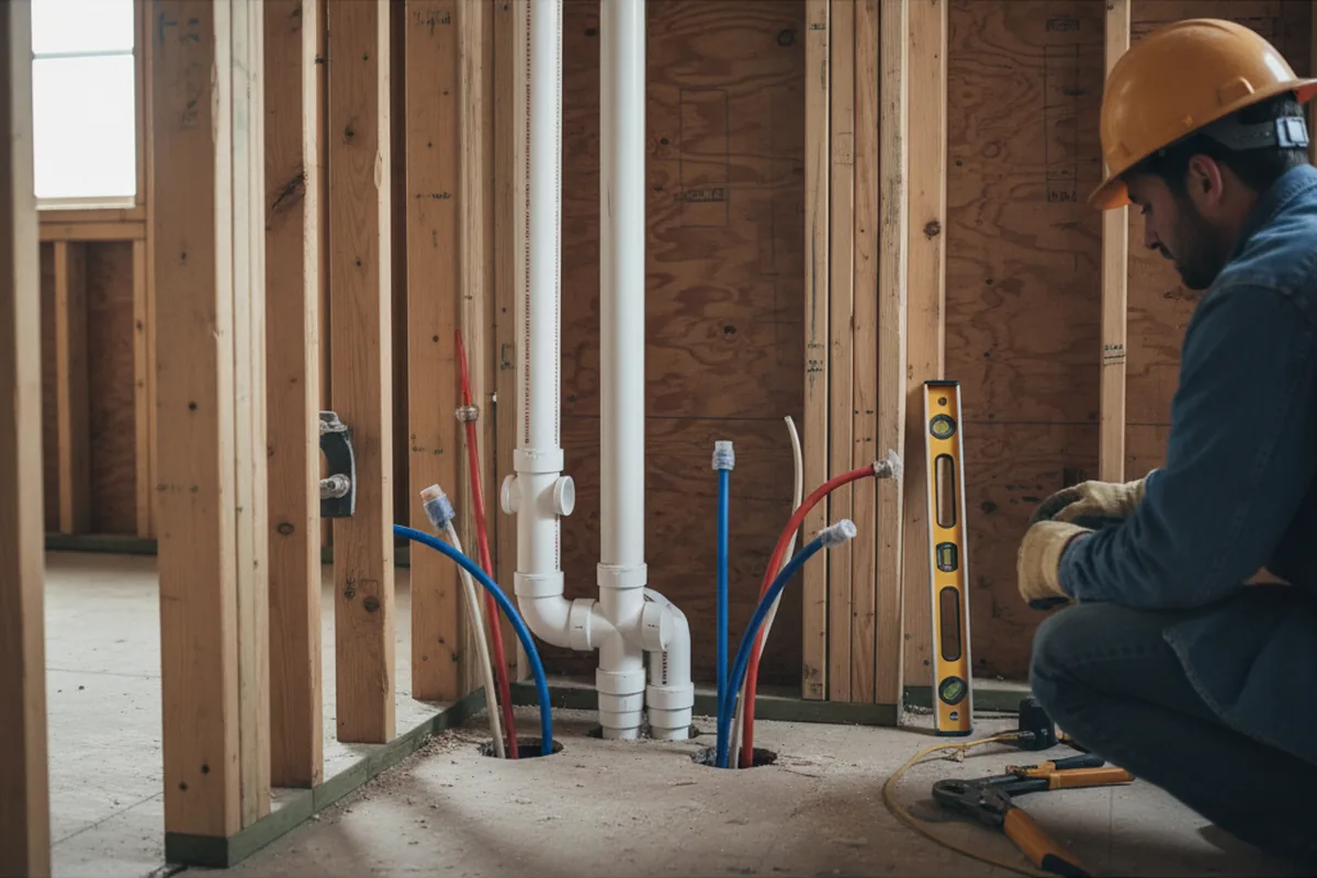 Drain and supply rough-in during Sump Pump Repair in Gibsonton