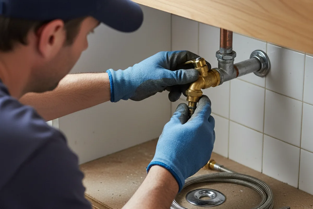 Shutoff valve and fitting work during Burst Pipe Repair in Gibsonton